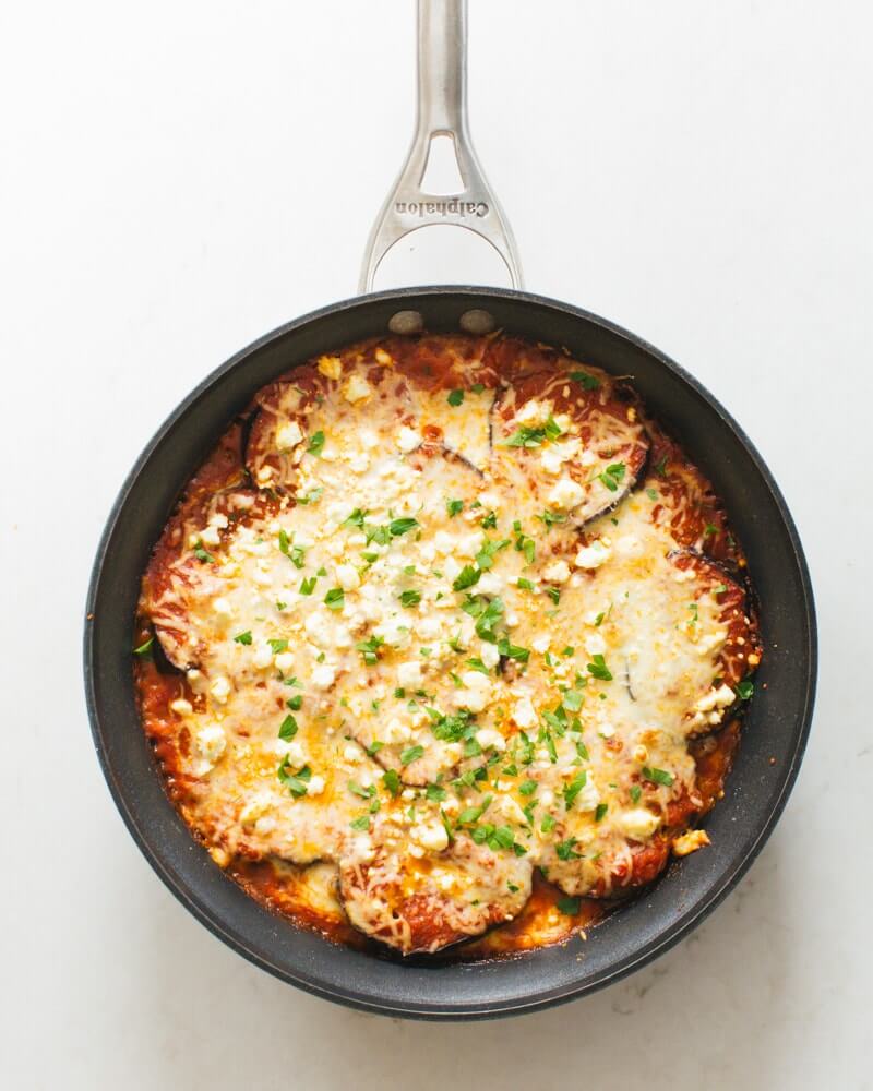 Skillet Eggplant Marinara | A Couple Cooks