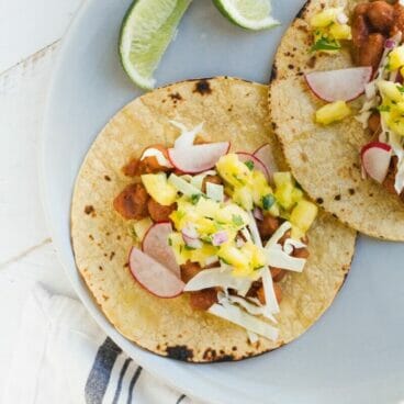 BBQ Bean Tacos with Pineapple Salsa | A Couple Cooks