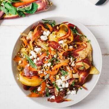 Carrot, Feta, and Pistachio Salad | A Couple Cooks via Kale and Caramel