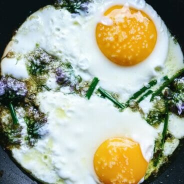 Eggs with Chive Blossoms | A Couple Cooks
