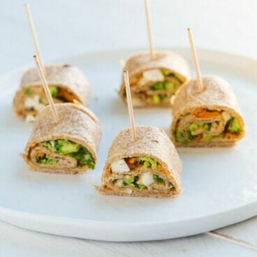Vegetable Hummus Tortilla Rollups | A Couple Cooks