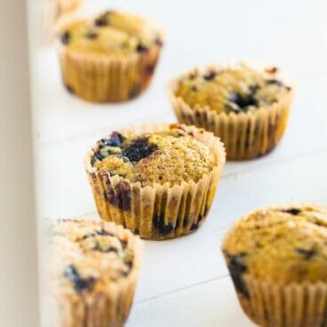 Turmeric Coconut Oil Blueberry Muffins | A Couple Cooks