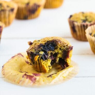 Turmeric Coconut Oil Blueberry Muffins | A Couple Cooks
