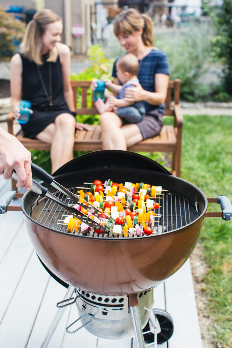 Greek Grilled Veggie Skewers & Summer Grilling | A Couple Cooks