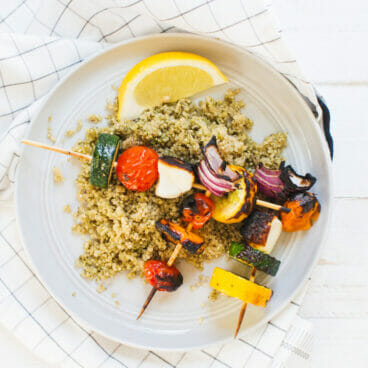 Greek Grilled Veggie Skewers & Summer Grilling | A Couple Cooks