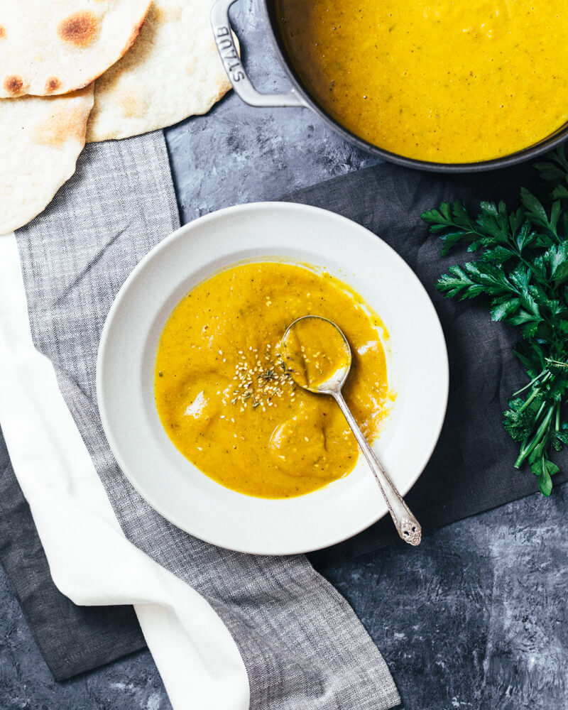 Vegan Butternut Squash Soup with Za'atar Seasoning