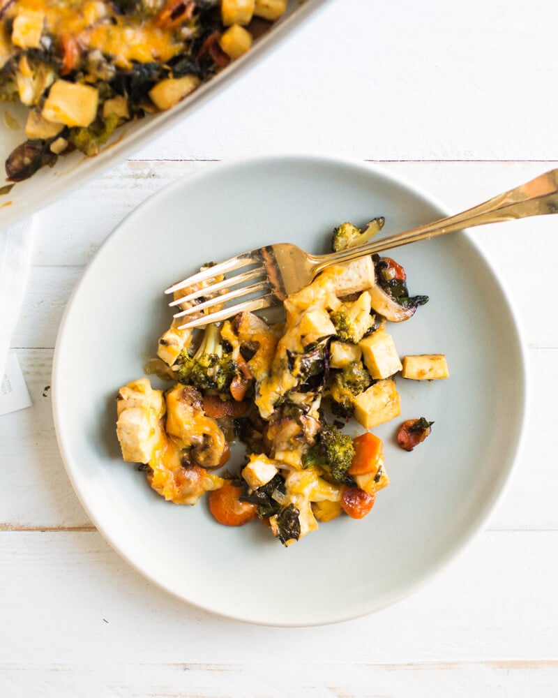 Veggie bake on plate
