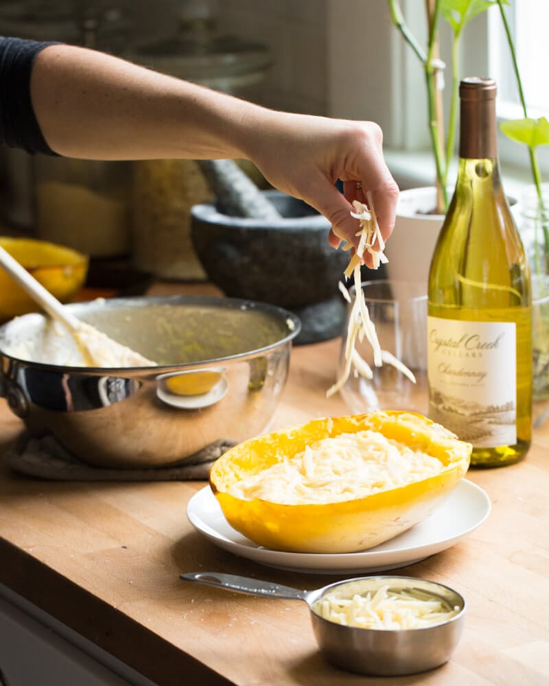 Spaghetti Squash Mac and Cheese | A Couple Cooks