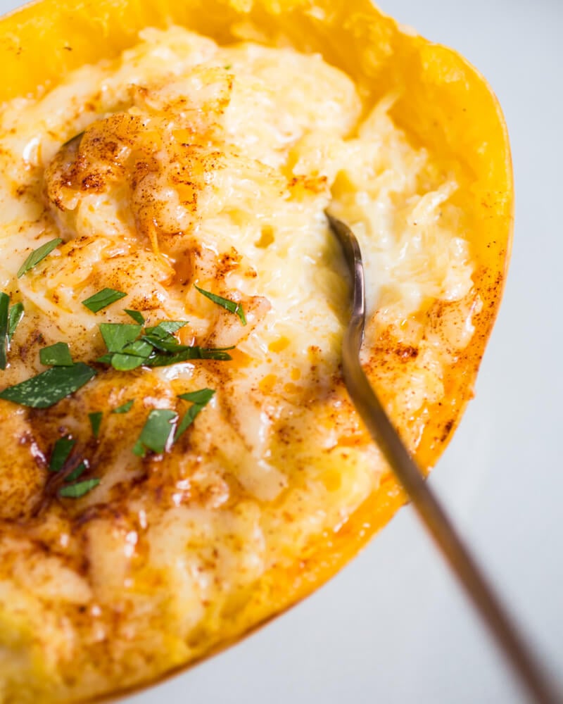 Spaghetti Squash Mac and Cheese | A Couple Cooks