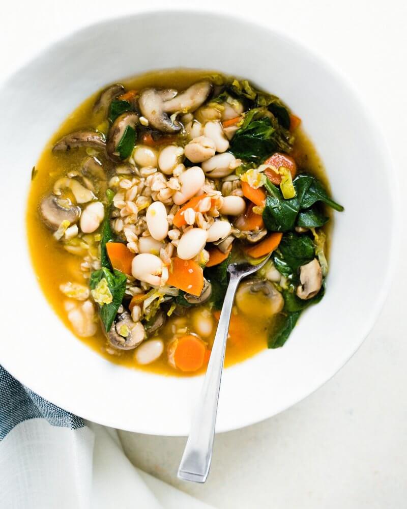 Cozy Farro & Brussels Sprouts Soup | A Couple Cooks
