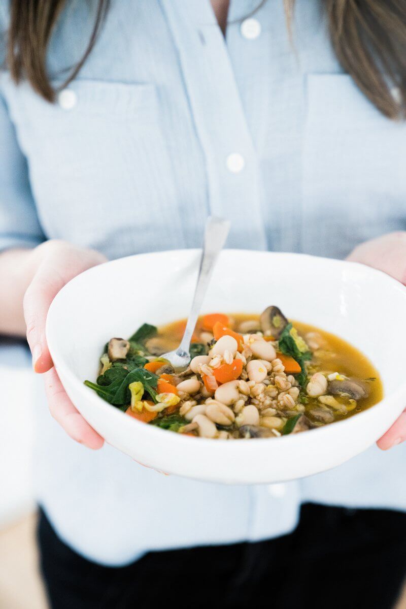 Cozy Farro & Brussels Sprouts Soup | A Couple Cooks