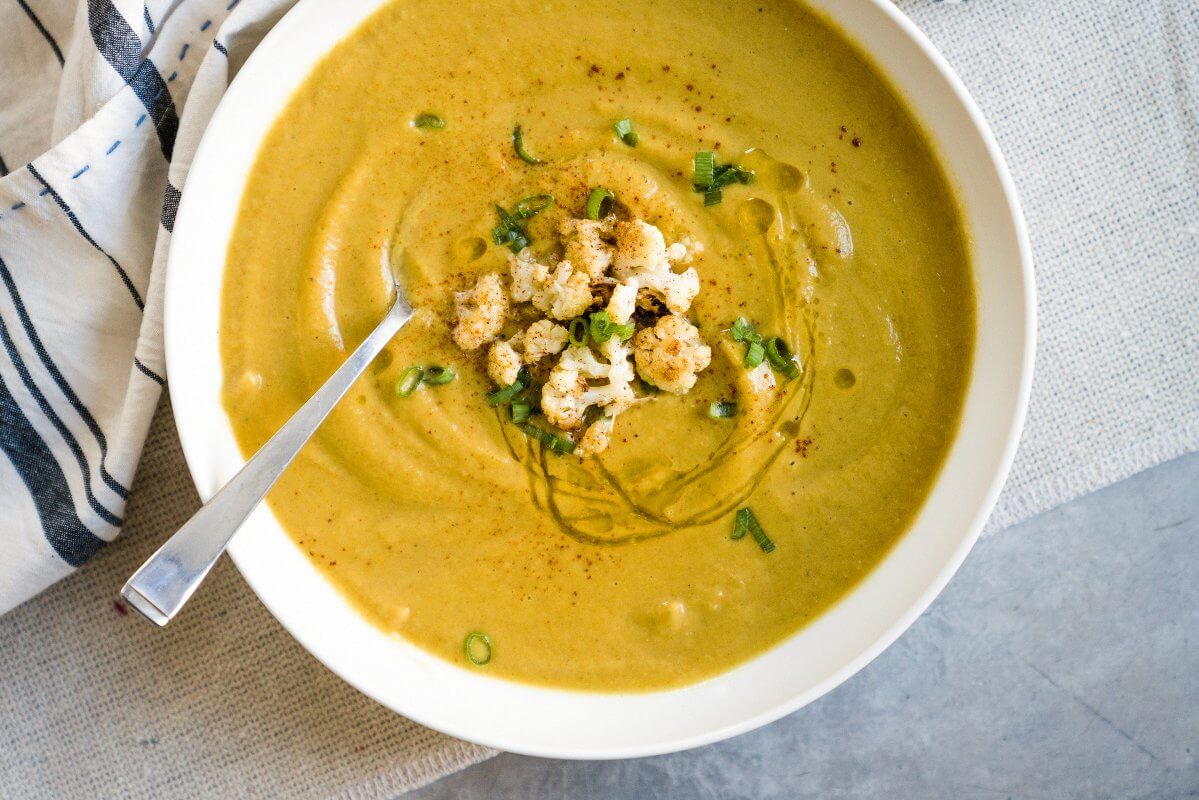 Moroccan Spiced Cauliflower Soup | A Couple Cooks