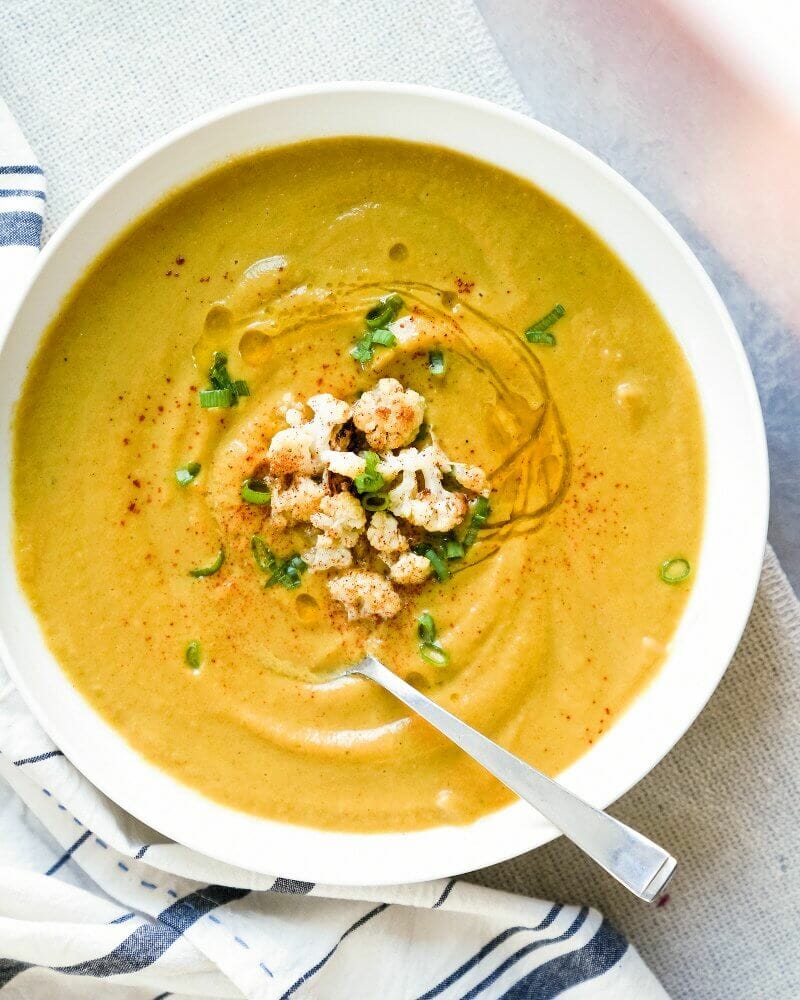Moroccan Spiced Cauliflower Soup | A Couple Cooks