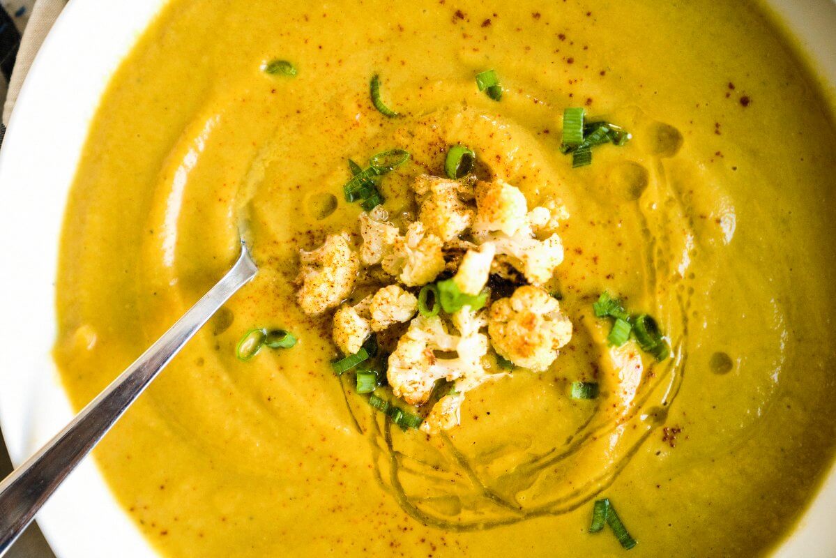 Moroccan Spiced Cauliflower Soup | A Couple Cooks