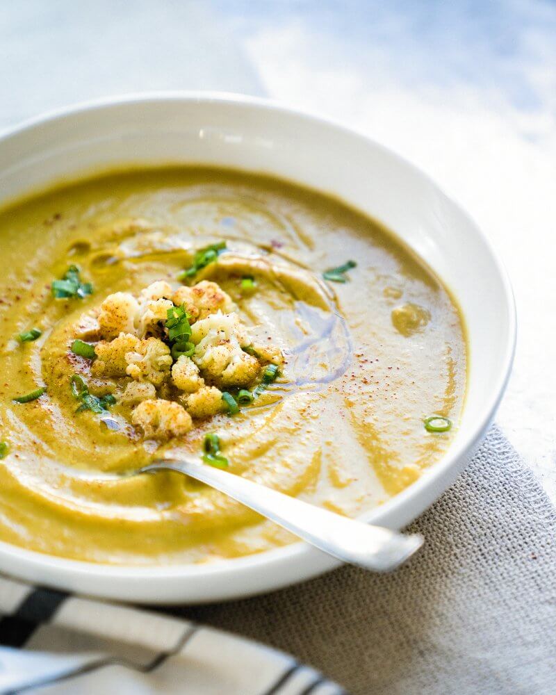 Moroccan Spiced Cauliflower Soup | A Couple Cooks