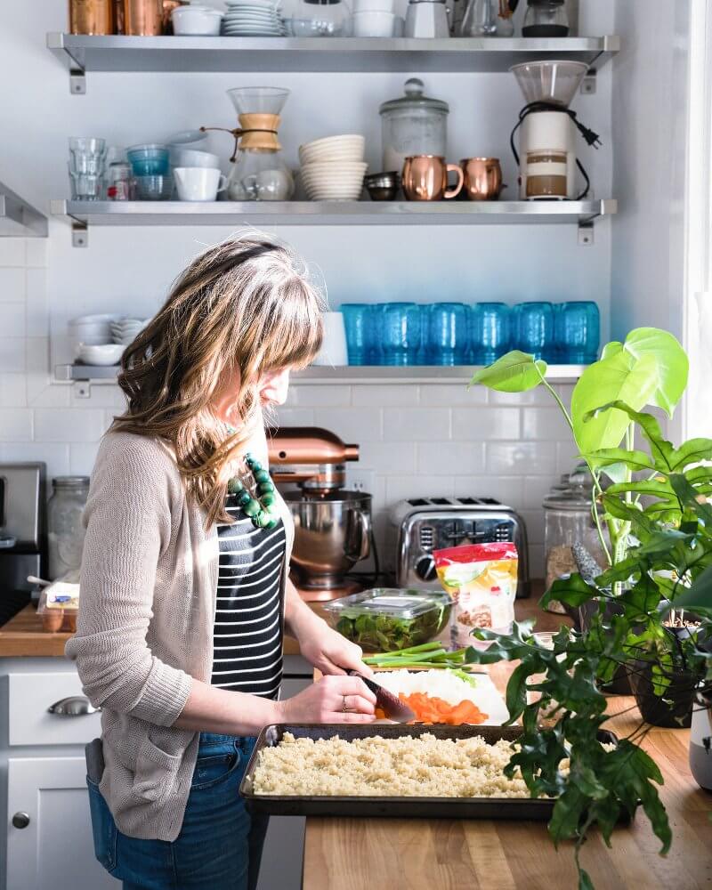 Cooking in a kitchen