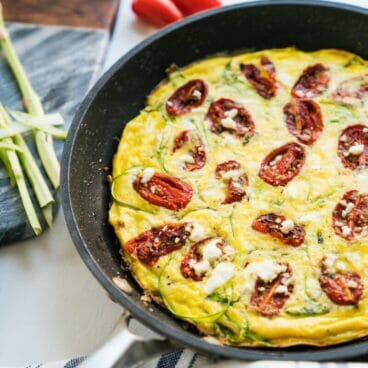 Roasted Tomato & Shaved Asparagus Frittata | A Couple Cooks