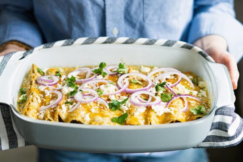Vegetarian enchiladas with quinoa
