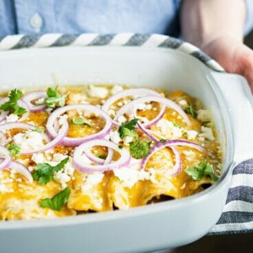 Artichoke & Quinoa Vegetarian Enchiladas | A Couple Cooks via Feast by Sarah Copeland