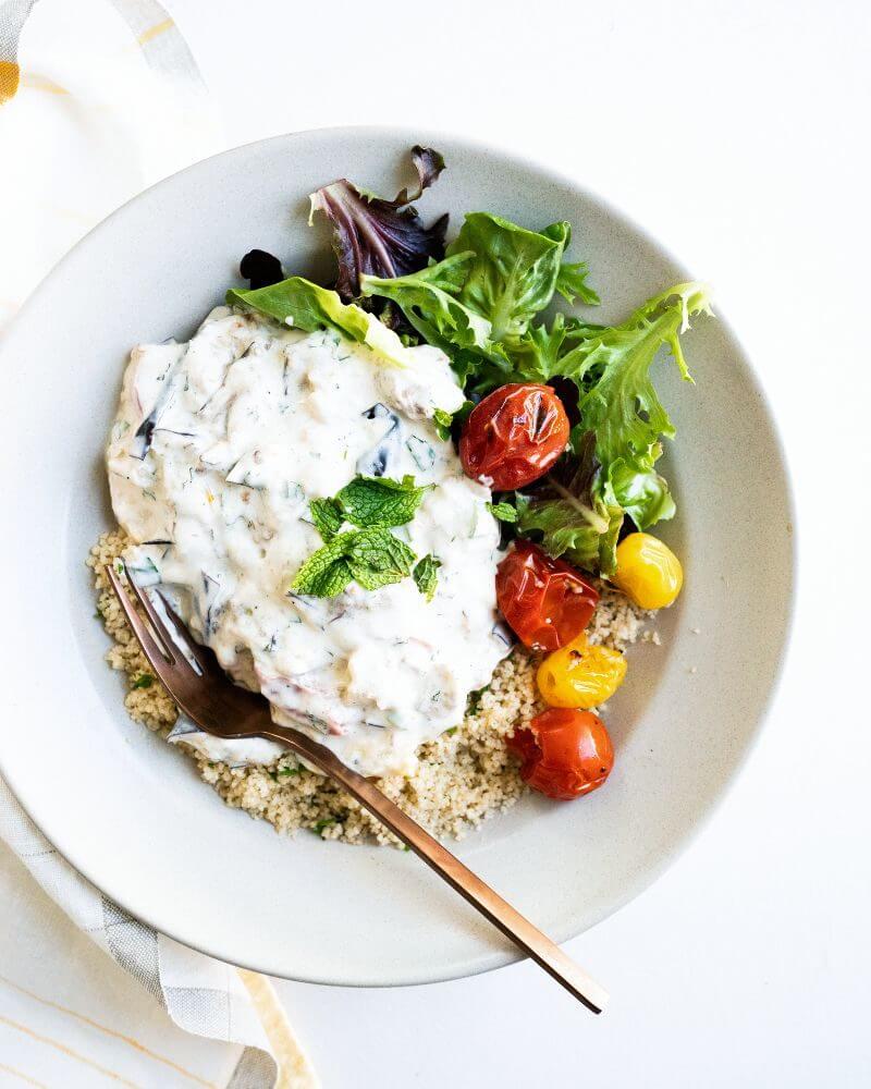 Mediterranean Grilled Eggplant Salad