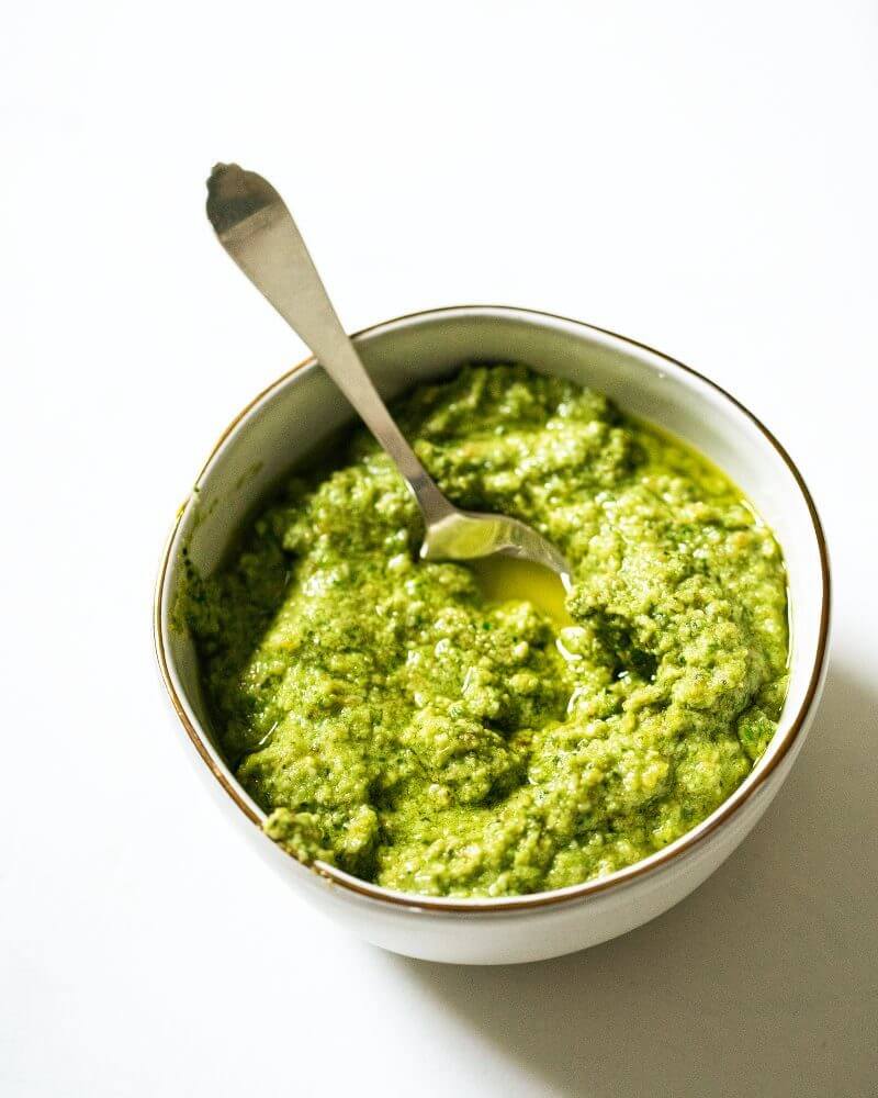 Simple Garlic Scape Pesto | A Couple Cooks