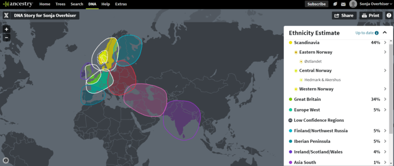 AncestryDNA results