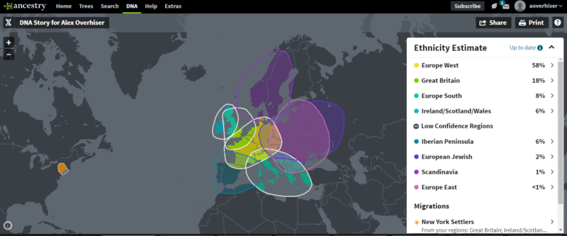 AncestryDNA results