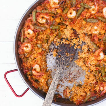 Open fire seafood paella recipe | best paella pan
