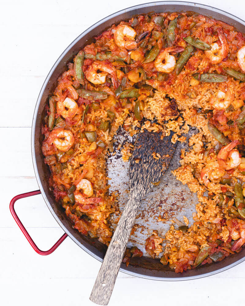 Open fire seafood paella recipe | best paella pan