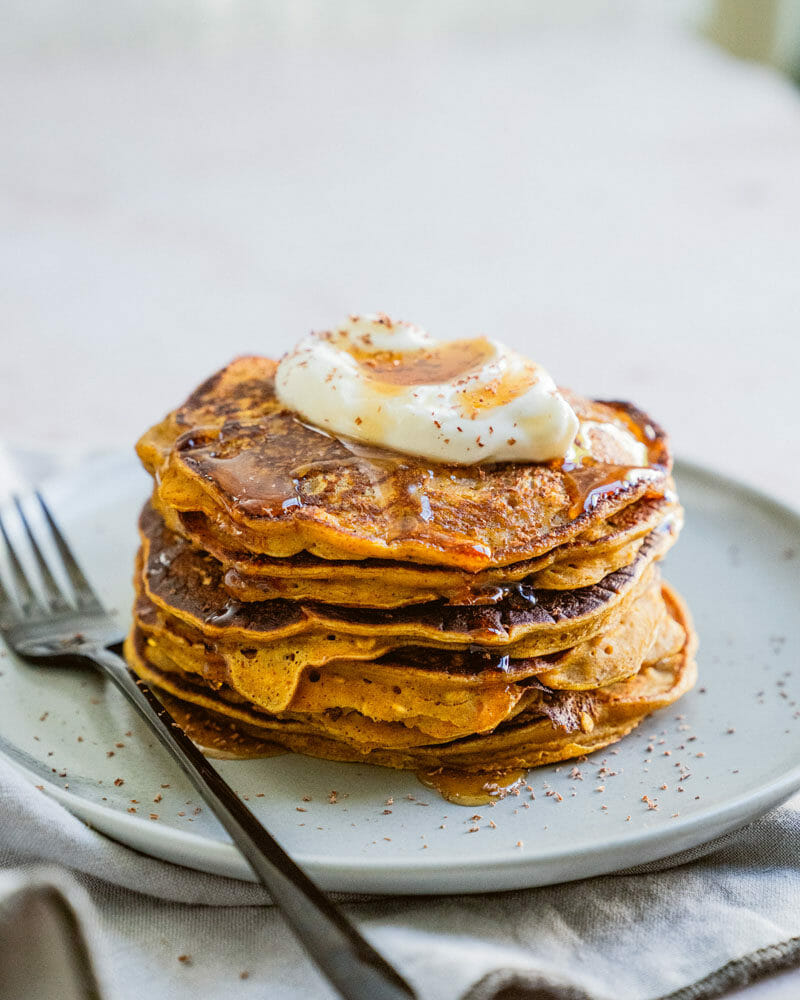 Healthy pumpkin pancakes