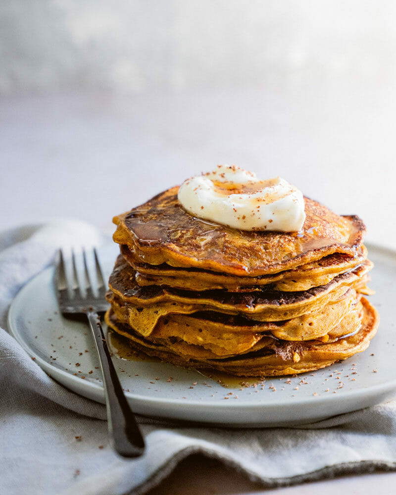 Healthy pumpkin pancakes