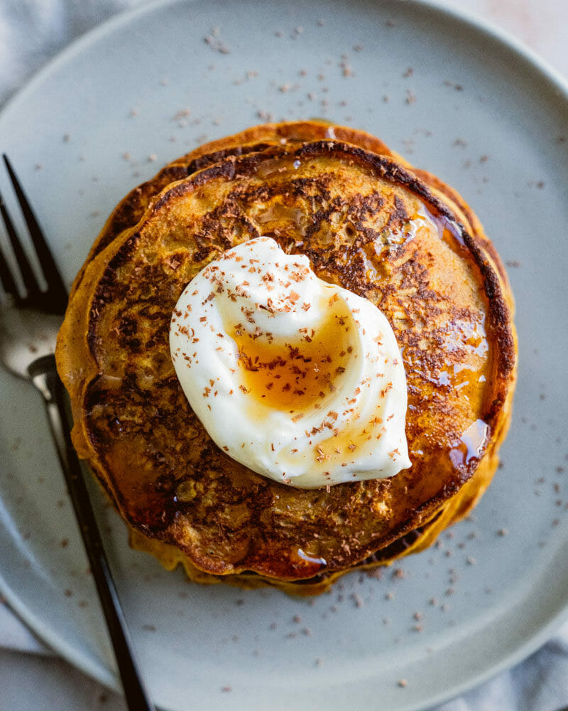 Healthy pumpkin pancakes