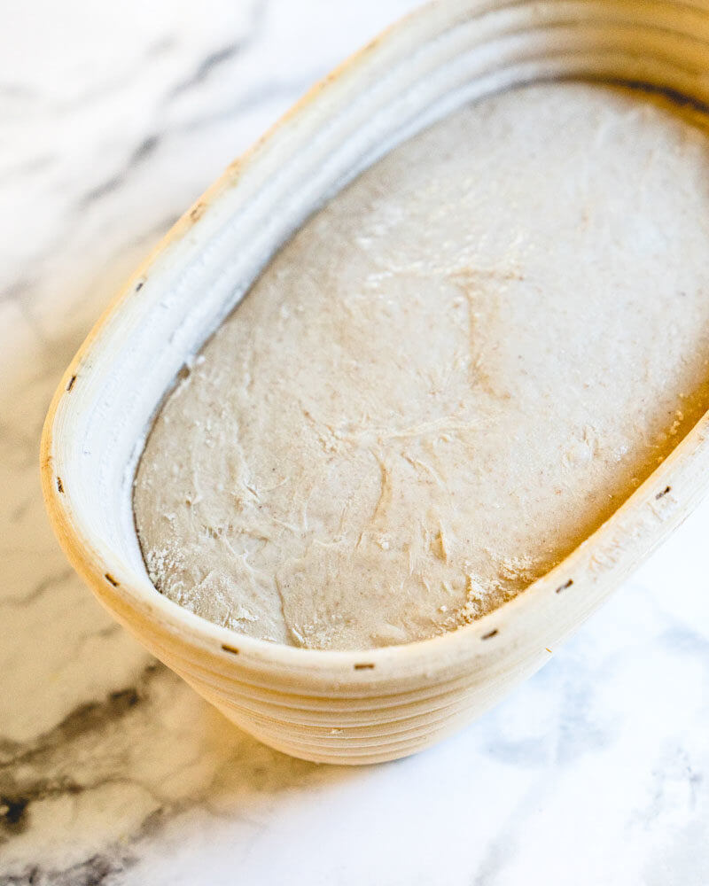 sourdough bread in banneton