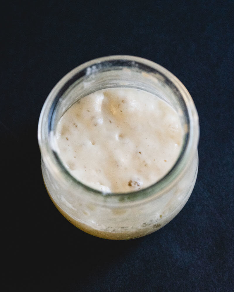 Sourdough starter in a jar