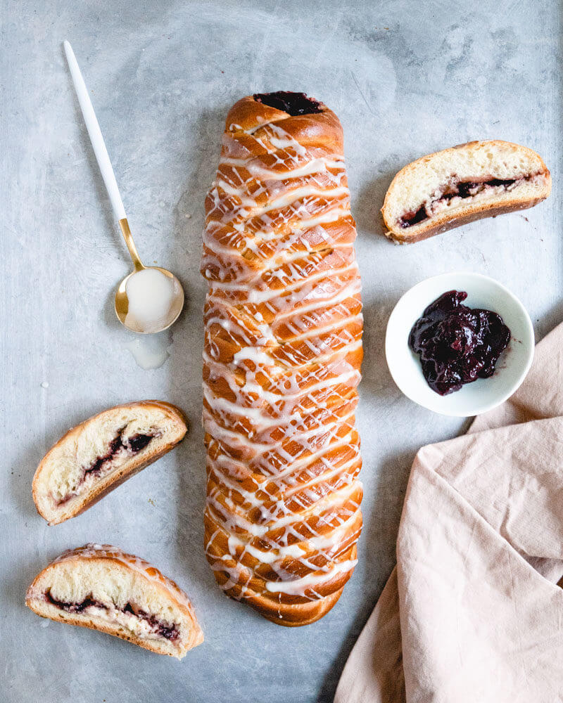 Raspberry braided bread recipe | How to braid bread | Braided bread with filling | Braided sweet bread