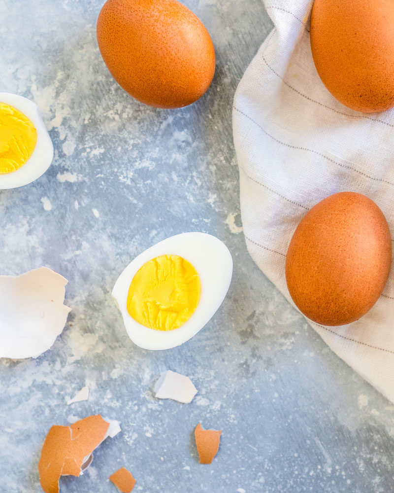 Peeling eggs for deviled eggs