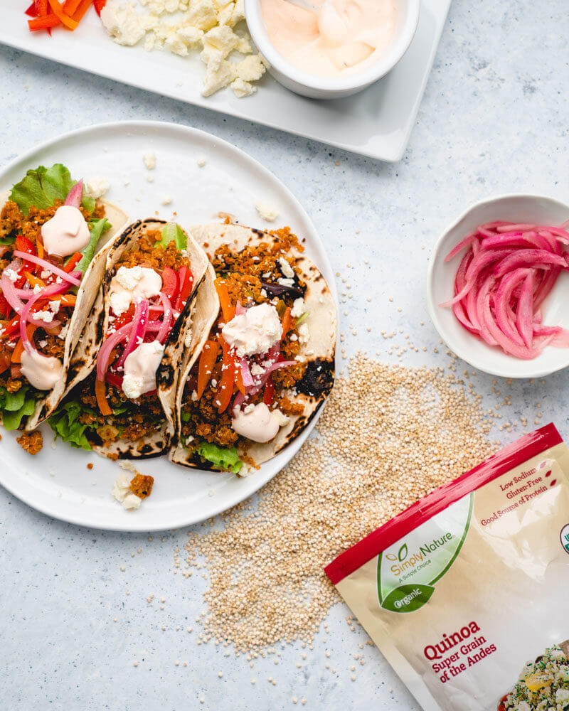 Loaded Quinoa Tacos | Quinoa taco filling | Vegetarian taco recipe