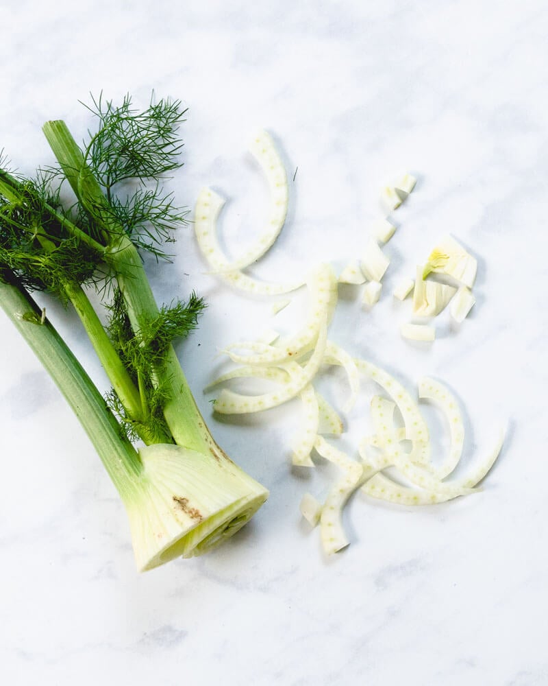 Fresh fennel bulb and fronds