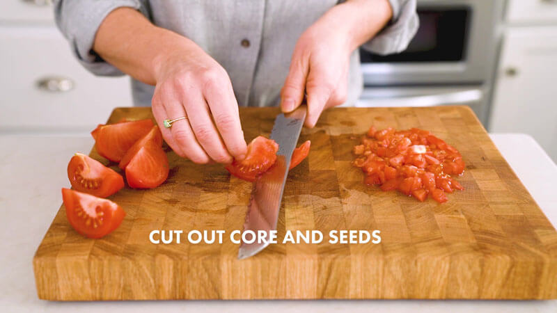 How to Cut a Tomato | Cut out the core and seeds