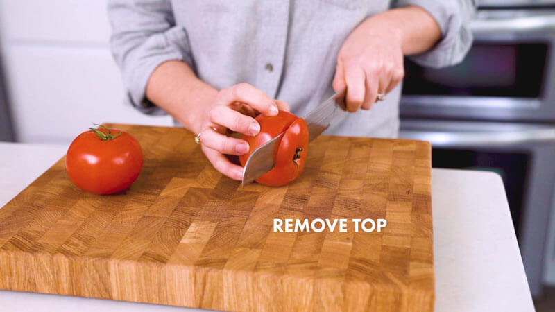 How to Cut a Tomato | Remove the top