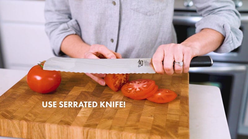 How to Cut a Tomato | Use a serrated knife