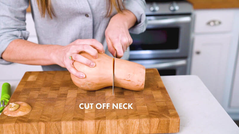 How to Cut Butternut Squash | Cut off the neck