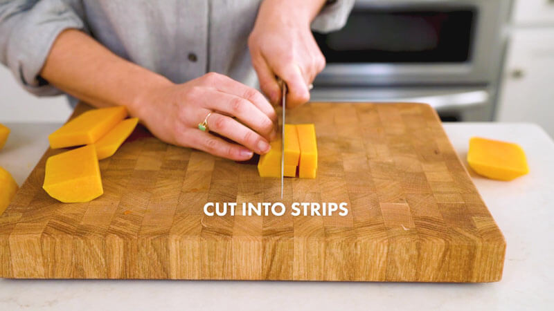 How to Cut Butternut Squash | Cut into strips