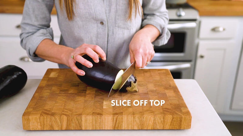 How to Cut Eggplant | Slice off the top