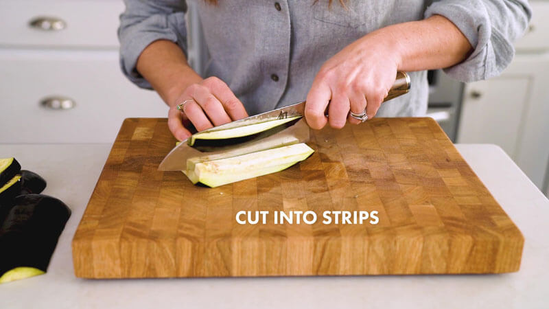 How to Cut Eggplant | Cut into strips