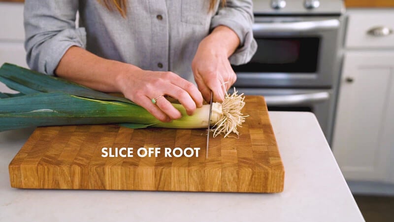 How to Cut Leeks | Slice off root