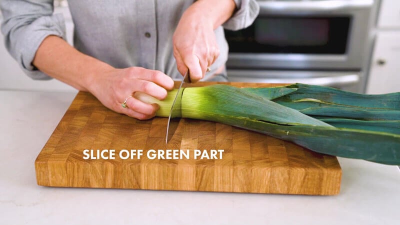 How to Cut Leeks | Slice off green top