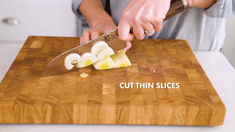 How to Cut Leeks | Cut thin slices
