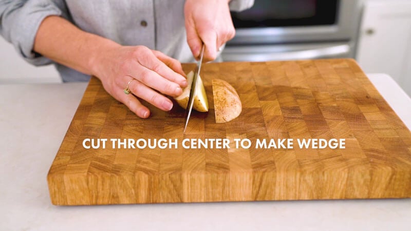 How to Cut Potato Wedges | Cut down the center to make a wedge