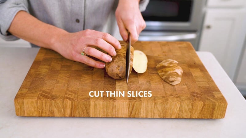 How to Cut Potatoes into Fries | Cut thin slices